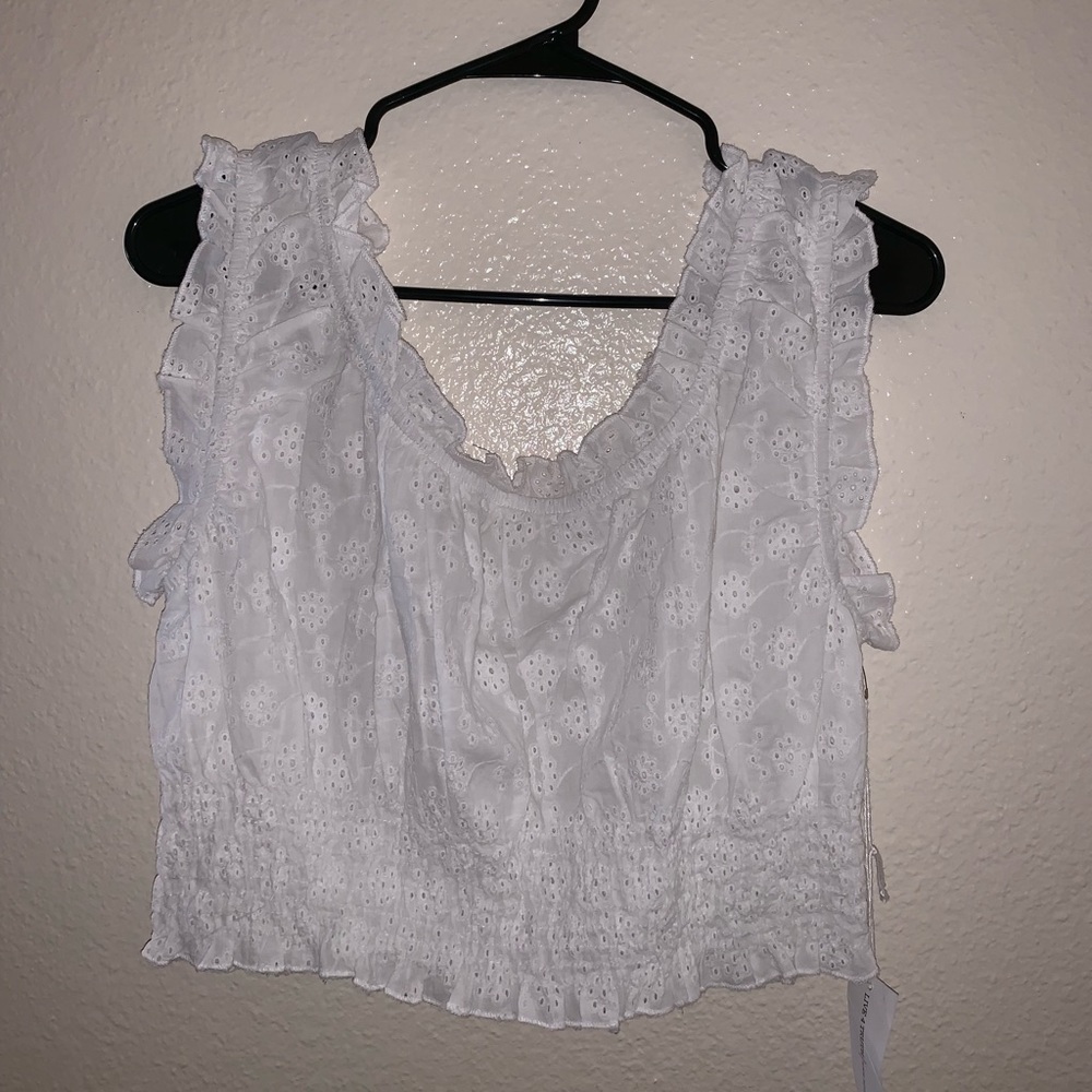 White Eyelet Crop Top